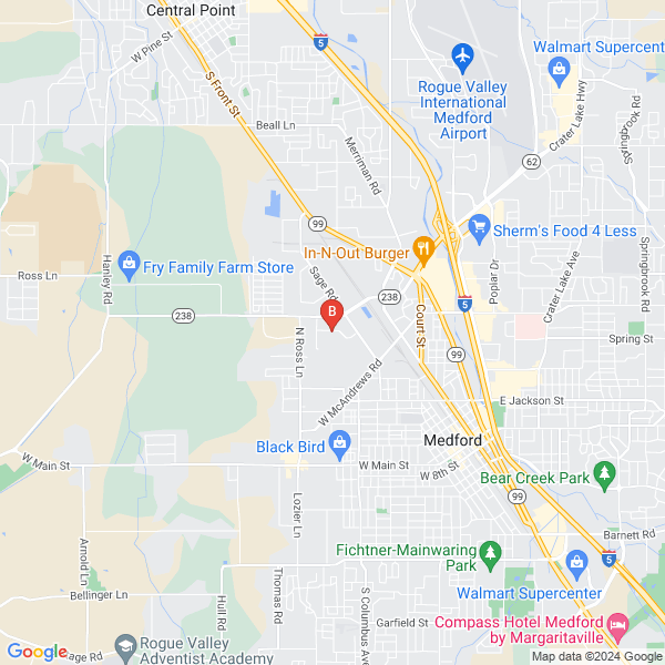 Quickclickmobile location map: 1236 Disk Drive, Suite C, Medford, Oregon