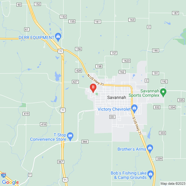 BuildAScape location map: 1410 W Chestnut St, Savannah, MO